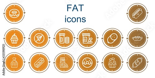 Editable 14 fat icons for web and mobile