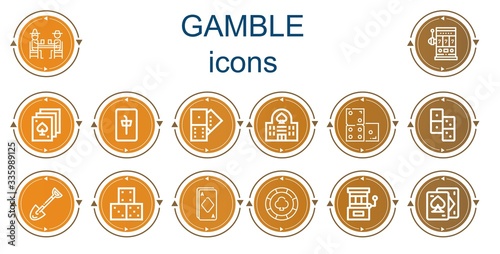 Editable 14 gamble icons for web and mobile