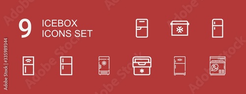 Editable 9 icebox icons for web and mobile