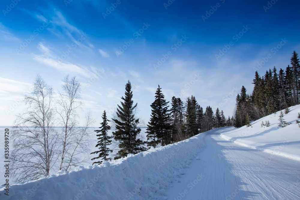 Fototapeta premium Snow Covered Road