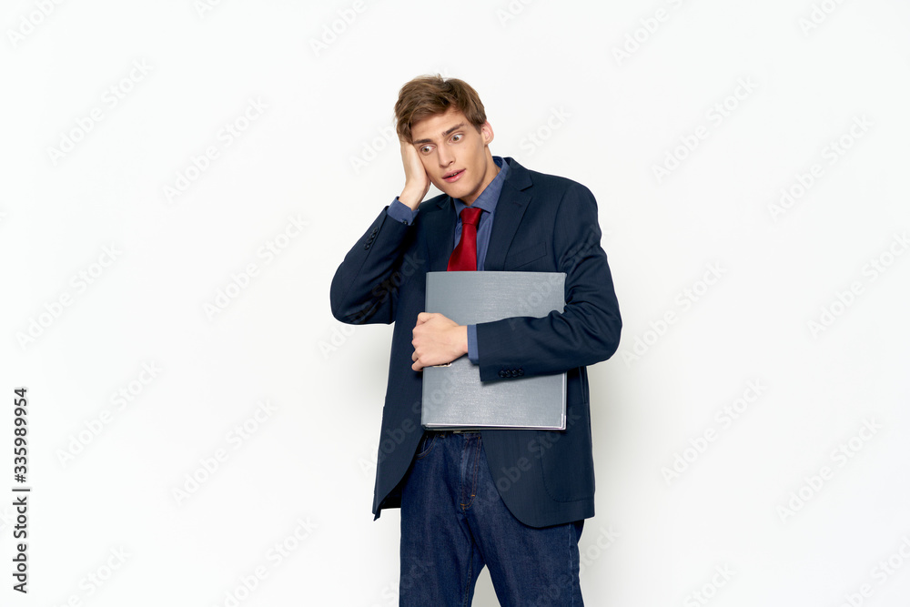 young businessman with a folder young businessman with a folder