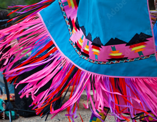 Young Native American Woman  Performing  The Dance of the Fancy Shawl,  South Rim, Grand Canyon National Park, Arizona, USA photo