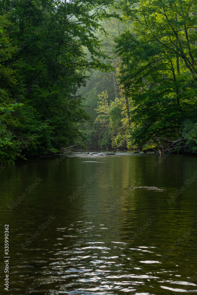 Water gently flowing down Abrams Creek. Smoky Mountains National Park, Tennessee, USA Water gently flowing down Abrams Creek. Smoky Mountains National Park, Tennessee, USA