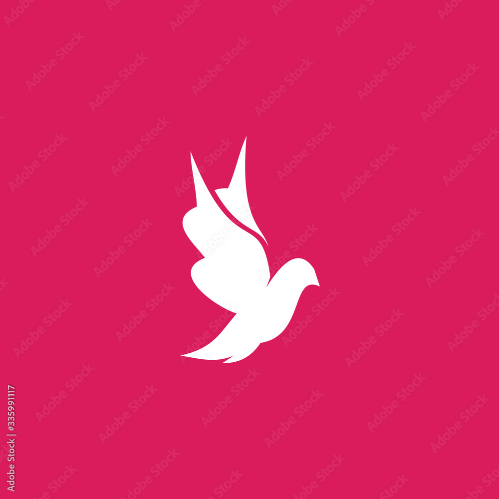 Obraz premium White dove logo icon design template