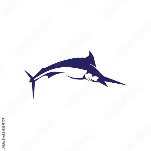 Fishing logo design with using marlin fish icon © dimensi design