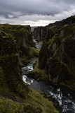 Fjadrárgljúfur deep and winding river canyon popular destination in Iceland