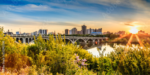 Sunset over the City of Saskatoon