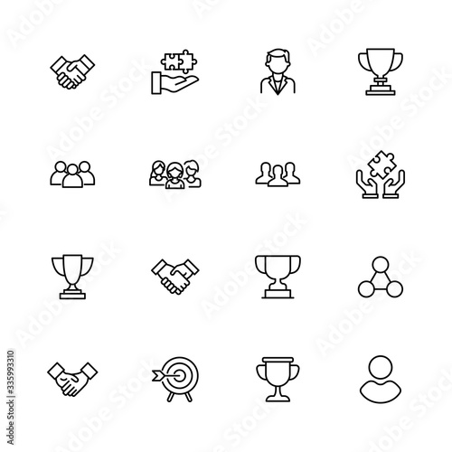 Simple set of leadership icons in trendy line style.