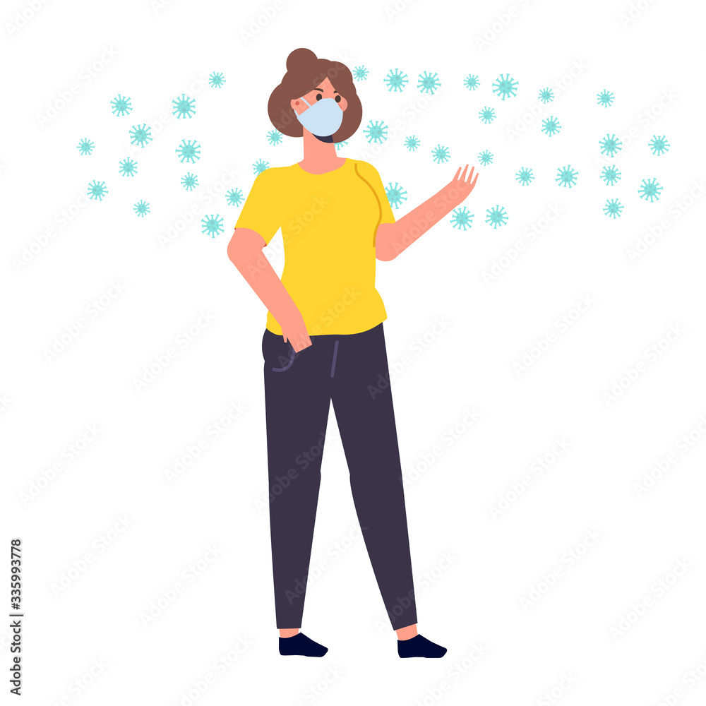 People in protective masks. Prevent disease, world pollution concept. Vector illustration People in protective masks. Prevent disease, world pollution concept. Vector illustration