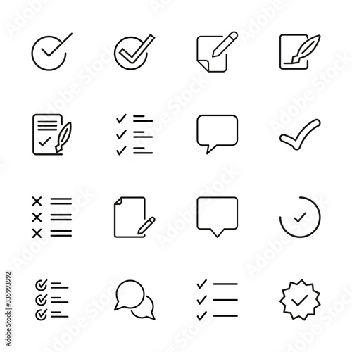 Simple set of survey modern thin line icons