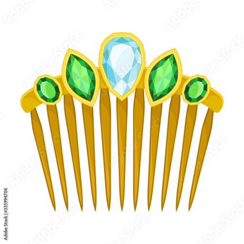 Hairgrip or Hairclip as Girlish Personal Accessory for Grooming Vector Illustration