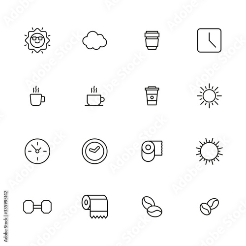 Icon set of morning.