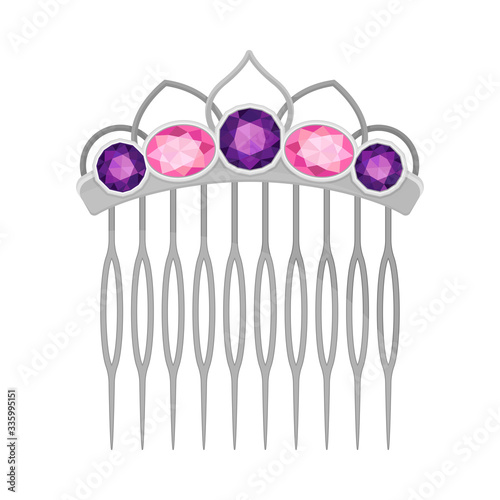 Hairgrip or Hairclip as Girlish Personal Accessory for Grooming Vector Illustration