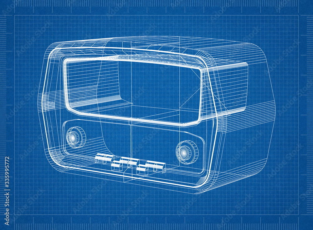 Retro Radio blueprint Stock Photo | Adobe Stock