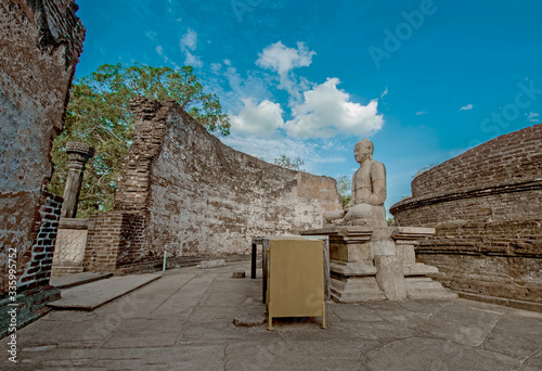 The Ancient Ruins Of Polonnaruwa, Sri Lanka. Polonnaruwa Is The Second Most Ancient Of Sri Lankas Kingdoms (With The Computer Color Effects)  photo