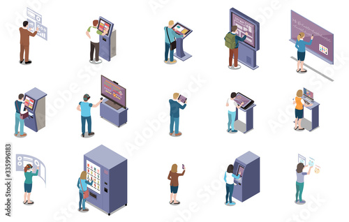 People And Interfaces Isometric Set