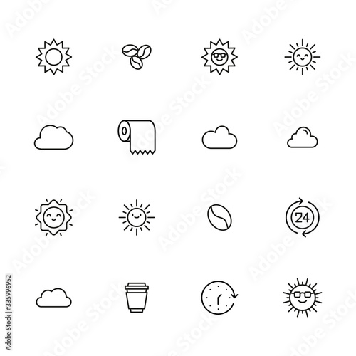 Icon set of morning.