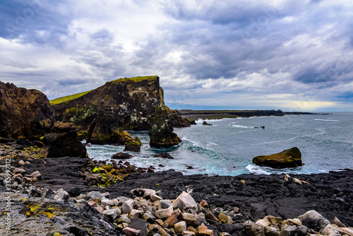Beautiful rugged Iceland coast seascape