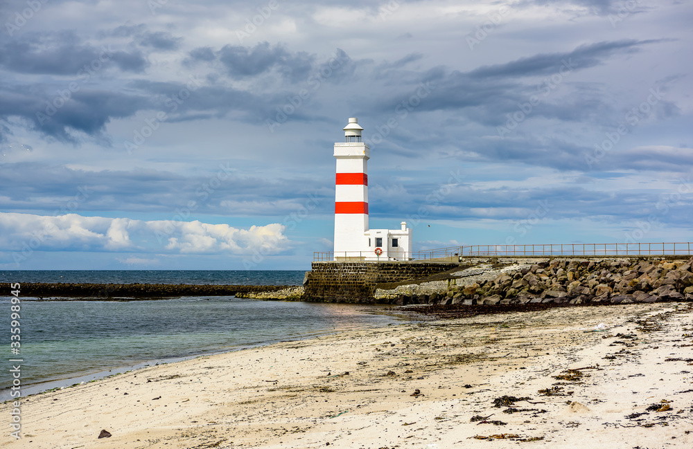 Beautiful Nordic Iceland lighthouse seascape