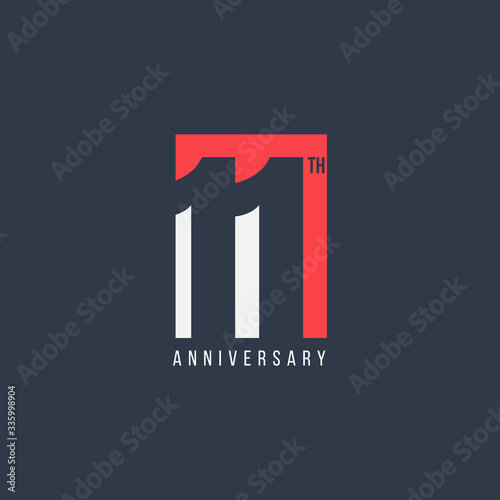 11 Th Anniversary Celebration Vector Template Design Illustration