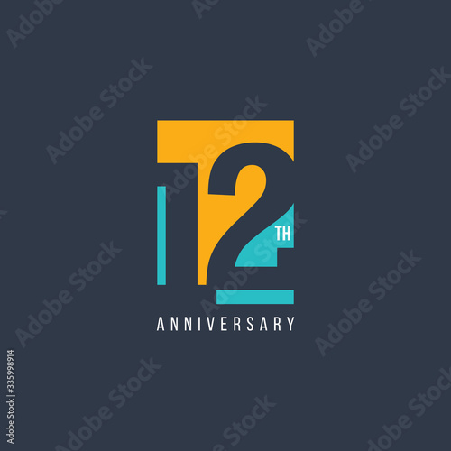 12 Th Anniversary Celebration Vector Template Design Illustration photo