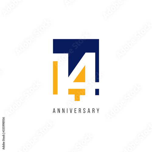 14 Th Anniversary Celebration Vector Template Design Illustration