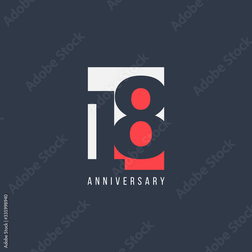 18 Th Anniversary Celebration Vector Template Design Illustration photo