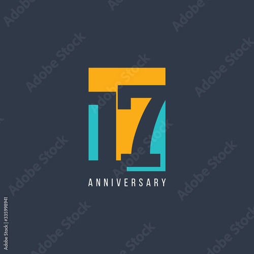 17 Th Anniversary Celebration Vector Template Design Illustration photo