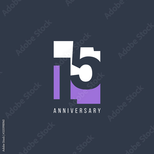 15 Th Anniversary Celebration Vector Template Design Illustration