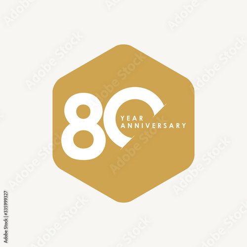 80 Years Anniversary Celebration Vector Template Design Illustration