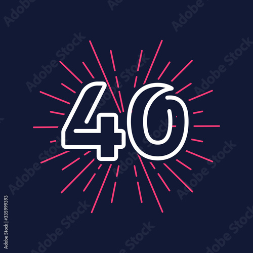 40 Years Anniversary Celebration Vector Template Design Illustration