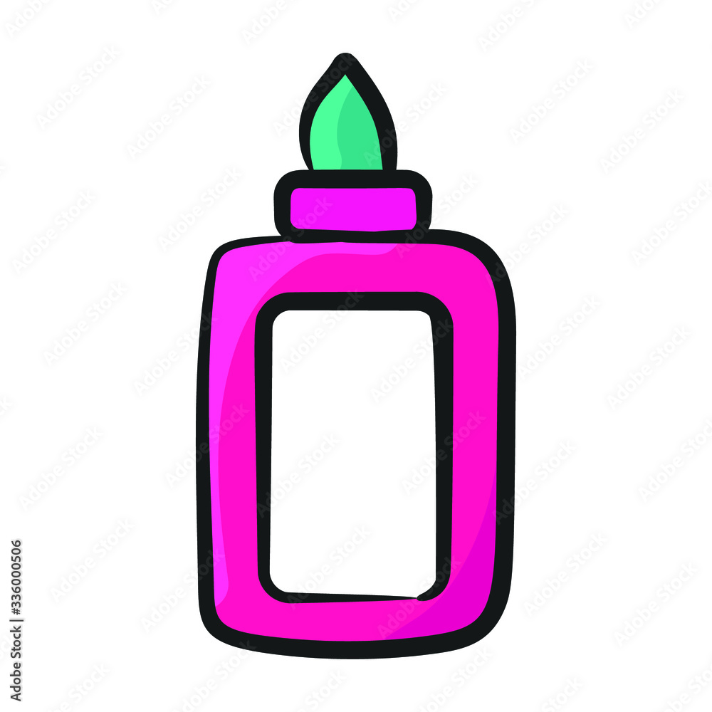 Hand drawn design of glue bottle icon. Hand drawn design of glue bottle icon.