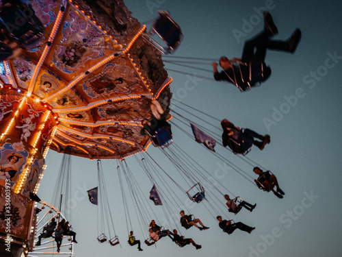 merry go round at blue hour