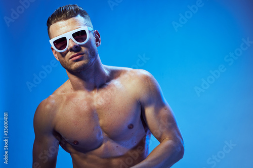 handsome young man wearing sunglasses