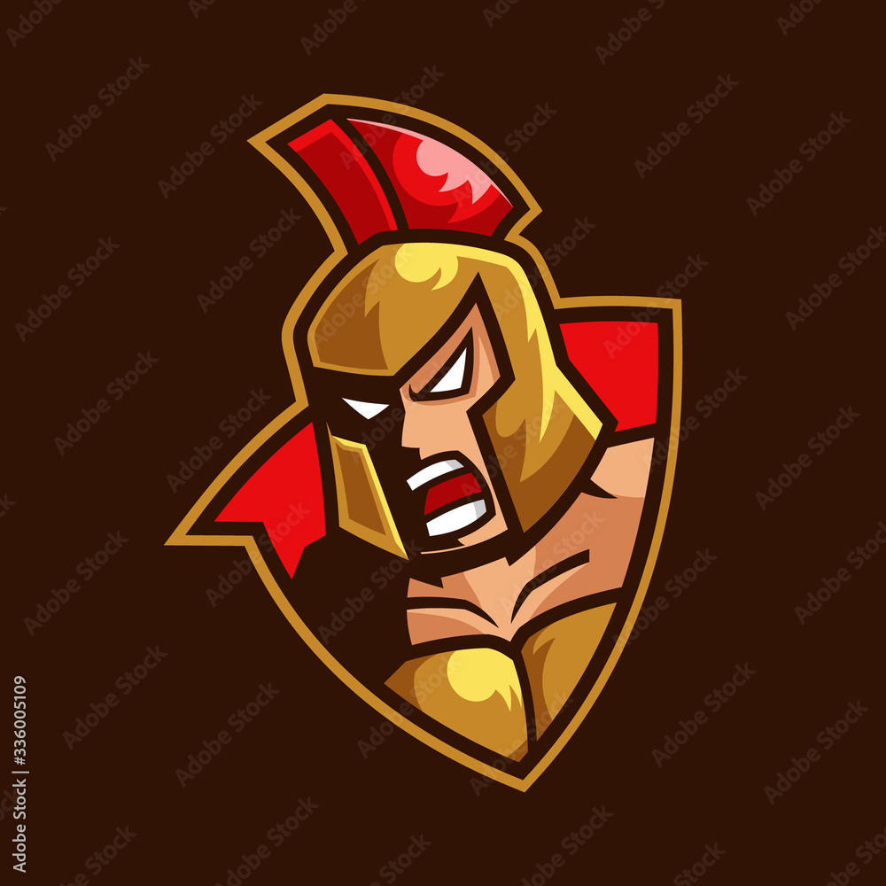 Gladiator spartan mascot logo design