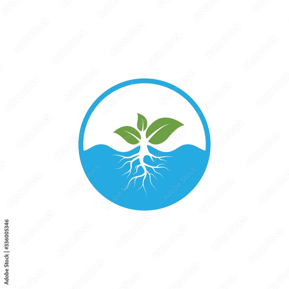 Obraz premium hydroponics logo vector illustration design