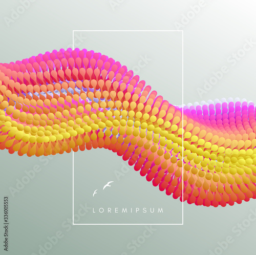 Abstract background with dynamic particles. 3d vector illustration for science or design.