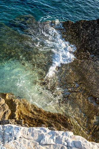 A view of the ocean coastline of Premantura Kamenjak in Croatia