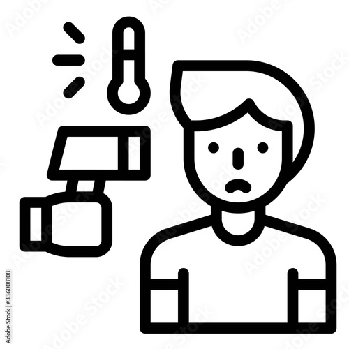 Taking temperature vector illustration, ine style icon