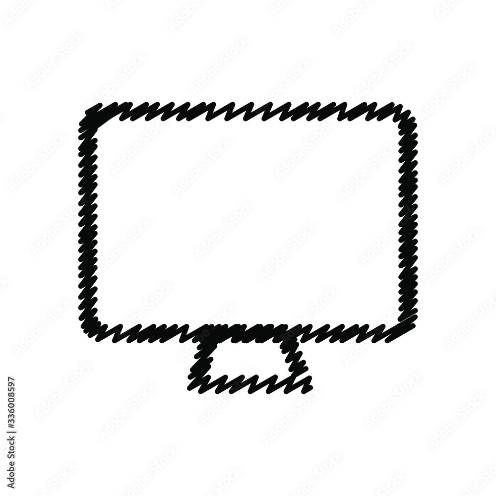 Computer monitor hand drawn line icons. Stroke vector elements for trendy and modern design. Vector hand drawn line icons isolated on a white background. Vector illustration Computer monitor hand drawn line icons. Stroke vector elements for trendy and modern design. Vector hand drawn line icons isolated on a white background. Vector illustration
