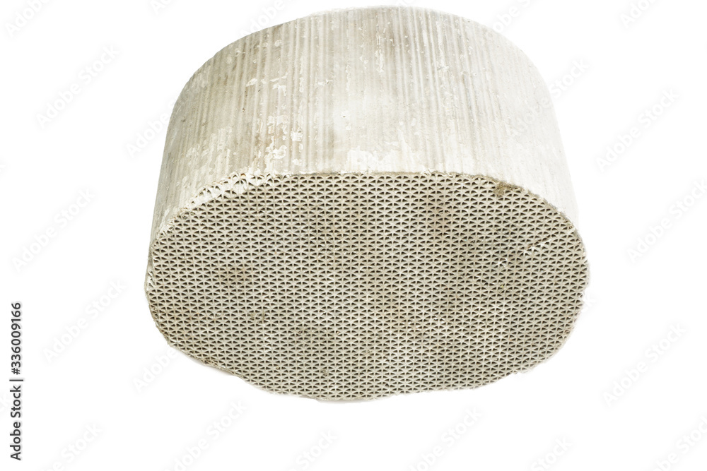 catalytic converter White background, reduce pollution Stock Photo