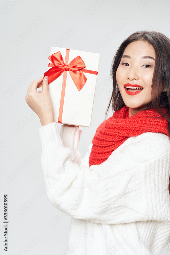 woman with gift box