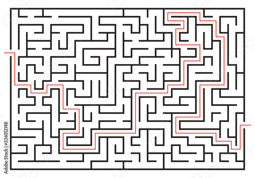 Labyrinth game. Maze or puzzle design. Find the way and right solution for exit. Vector illustration.