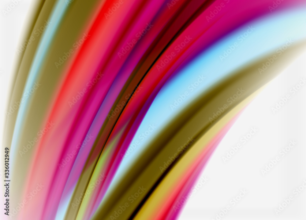 Wave lines abstract background, smooth silk design with rainbow style colors. Liquid fluid color waves. Vector Illustration Wave lines abstract background, smooth silk design with rainbow style colors. Liquid fluid color waves. Vector Illustration