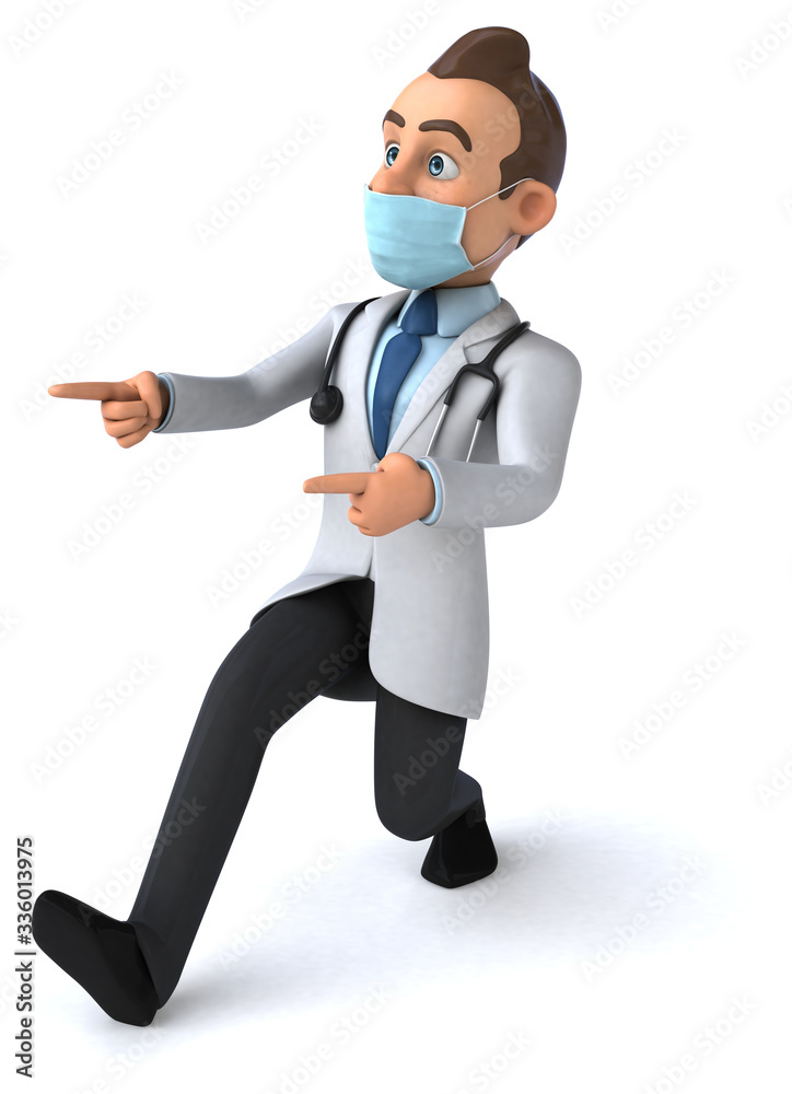 3D illustration of a cartoon character with a mask 3D illustration of a cartoon character with a mask