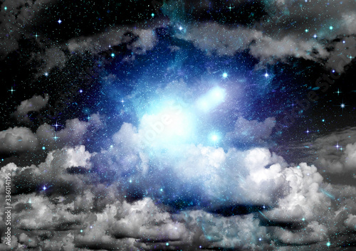 galaxy in a free space. 3D rendering