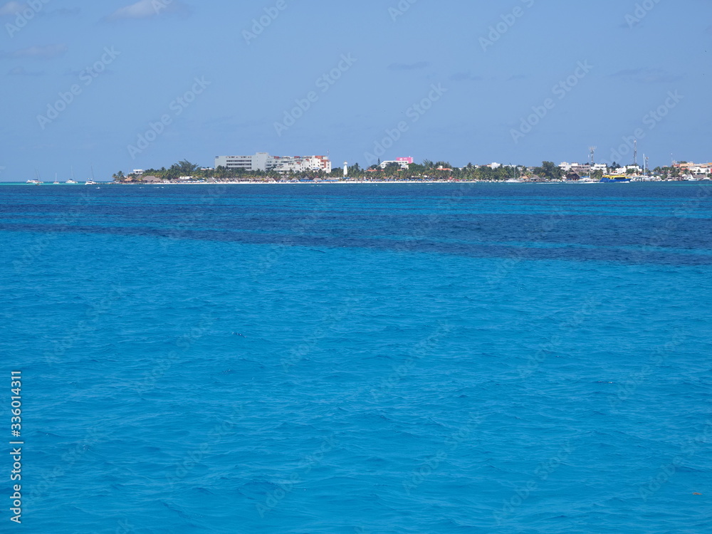 Panorama of Isla Mujeres near Cancun city at Quintana Roo in Mexico