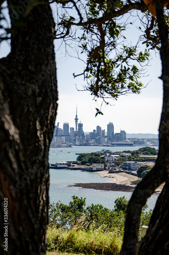 View of auckland city from devonport beach