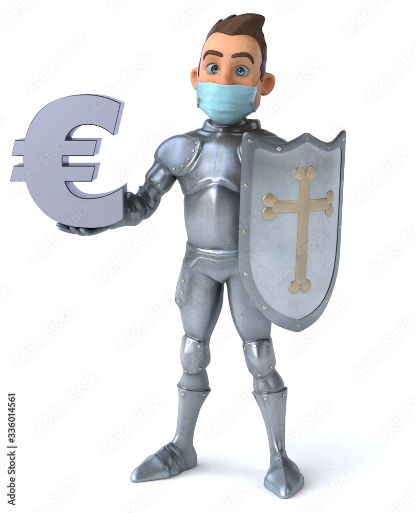 3D illustration of a cartoon character with a mask 3D illustration of a cartoon character with a mask
