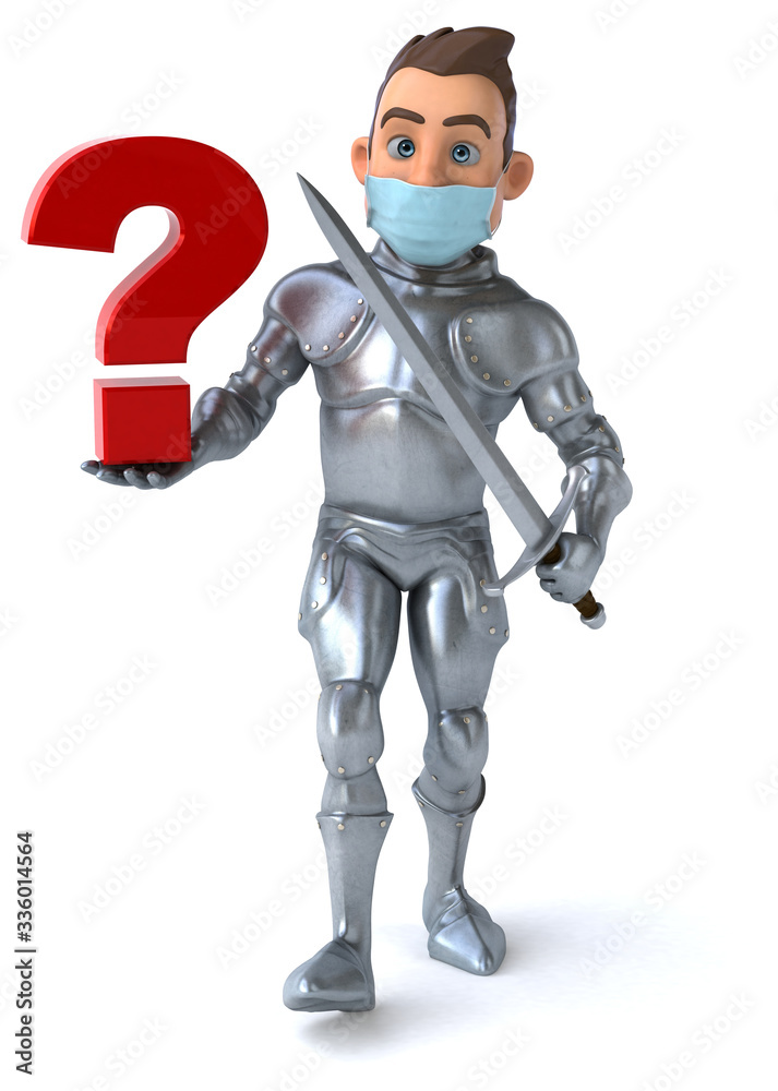 3D illustration of a cartoon character with a mask 3D illustration of a cartoon character with a mask